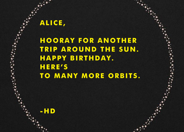 Solar System - Birthday Card by Paperless Post - Back