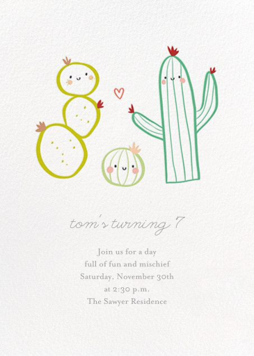 Prickly Pals - Celebration Invitation by Little Cube
