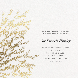 Forsythia Branch - Memorial Service Invitation by Paperless Post