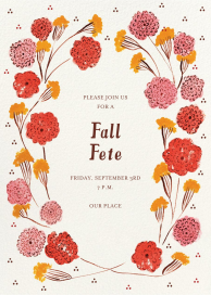 Fall Dahlias - Fall Party Invitation by Mr. Boddington's Studio