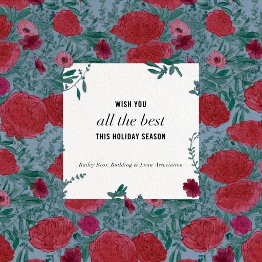 Joy and Peonies - Business Holiday Card by Paperless Post - Back