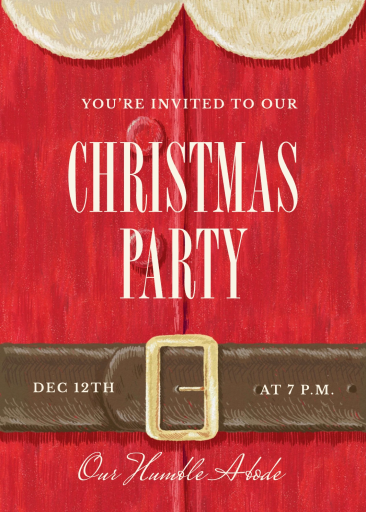 Santa Suit Christmas Invitation
