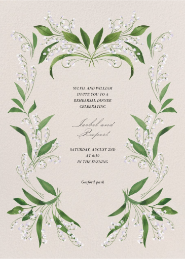 Little Lilies (Invitation) - Rehearsal Dinner Invitation by  Monique Lhuillier