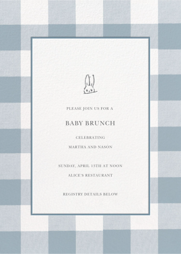 Buffalo Check Bunny - Baby Shower Invitation by Sugar Paper