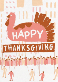 Feathered Float - Thanksgiving Card by Paperless Post