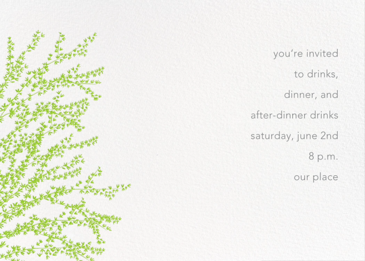 Forsythia Branch (Horizontal) - Spring Party Invitation by Paperless Post