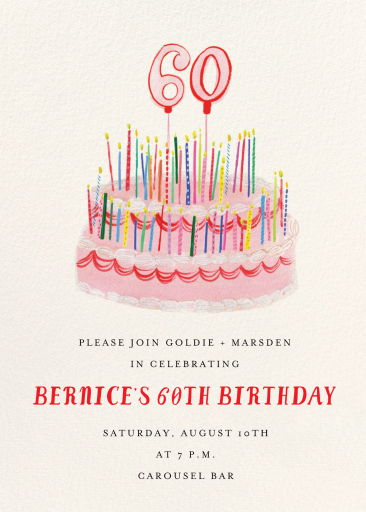 All the Candles - 60th Birthday Invitation by Mr. Boddington's Studio
