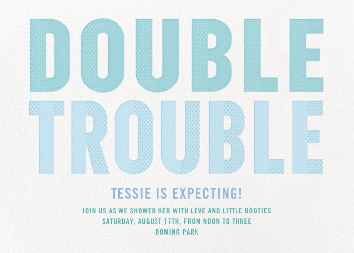 Double Trouble - Baby Shower Invitation by Paperless Post