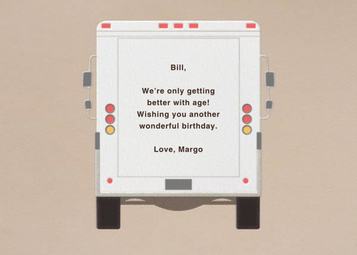 Delivery Truck - Birthday Card by Paperless Post - Back