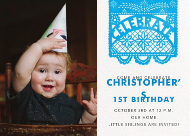Papel Picado Photo - First Birthday Invitation by Paperless Post