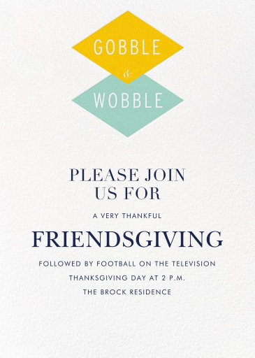 Gobble and Wobble - Thanksgiving Invitation by Crate & Barrel