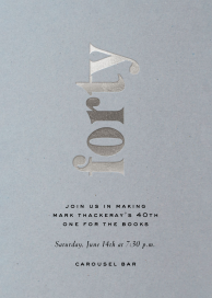 Sideways Lettering - 40th Birthday Invitation by Paperless Post