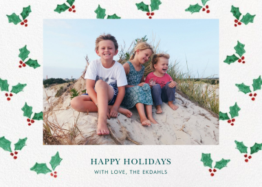 Holly Frame - Holiday Card by Linda and Harriett