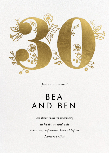 Gold Floral - Anniversary Invitation by Rifle Paper Co.