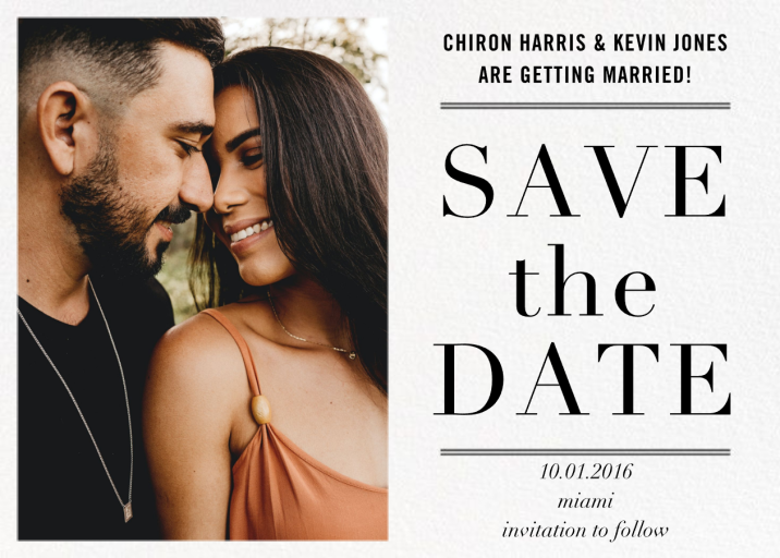 Typographic II (Photo Save the Date) by kate spade new york