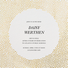 Metallic Confetti - Retirement and Farewell Party Invitation by Kelly Wearstler