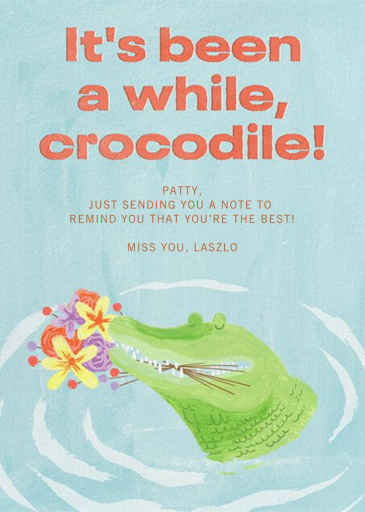 Thoughtful Croc - Greeting Card by Paperless Post
