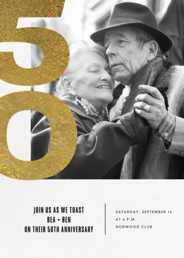 50 Gold Lettering (Photo) - Invitation by Paperless Post