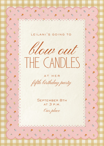 Gingham Floral Baby Shower Invitation