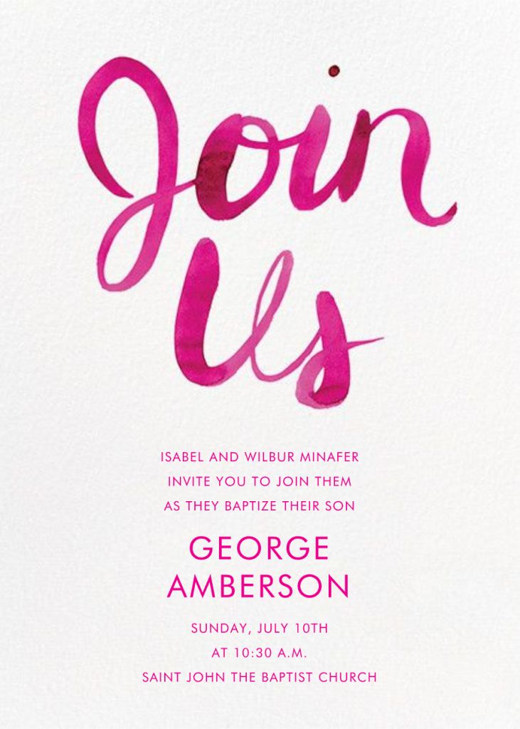Join Us (Watercolor Script) Invitation