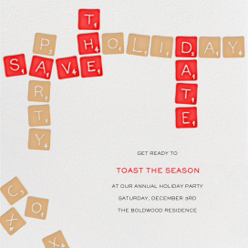 Christmas Scrabble - Holiday Save the Date by Paperless Post