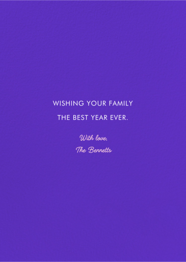 Gold Peace - New Year's Card by Carolyn Suzuki Studio - Back