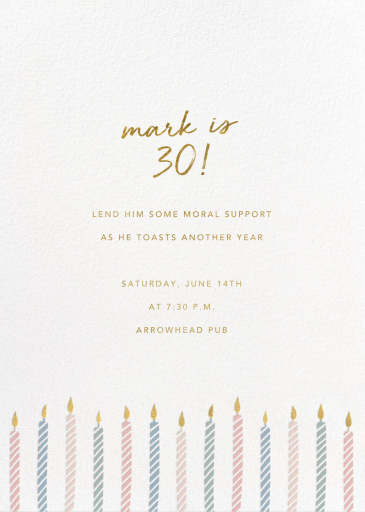 Lit Candles - Birthday Invitation by Sugar Paper