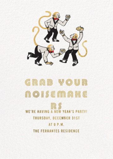 Monkey Suits - New Year's Eve Invitation by Paperless Post