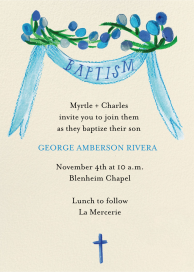 Blooming Banner - Baptism & Christening Invitation by Mr. Boddington's Studio