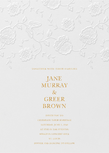 Floral Applique - Wedding Invitation by Oscar de la Renta