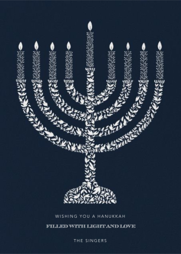Vine Menorah - Hanukkah Card by Paperless Post