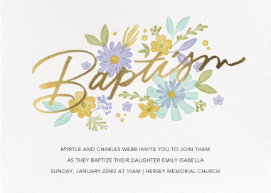 Mod Blossoms - Baptism & Christening Invitation by Paperless Post