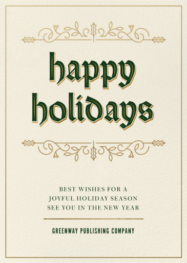 Old English - Business Holiday Card by Paperless Post