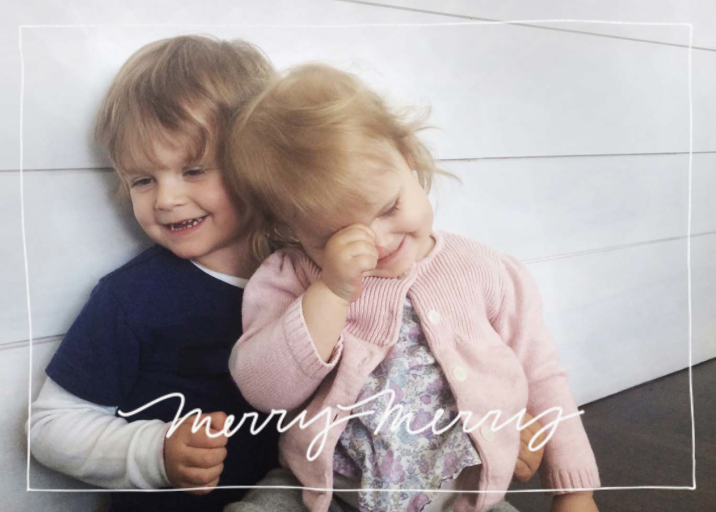 Cursive Holidays - Holiday Card by Linda and Harriett