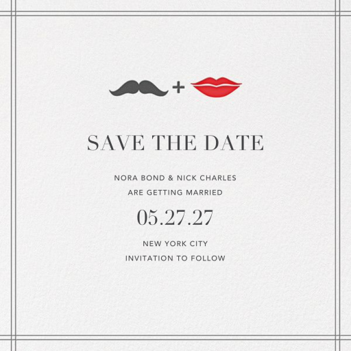 Lips and Stache - Invitation by Jonathan Adler