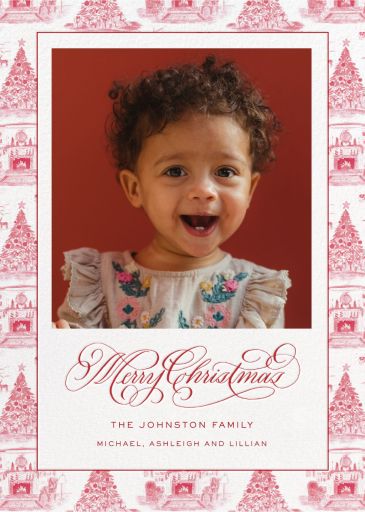 Christmas Toile (Holly Hollon) - Christmas Card by Dogwood Hill