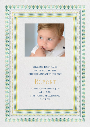 Pondi Cherry Nursery - Baptism & Christening Invitation by Mr. Boddington's Studio