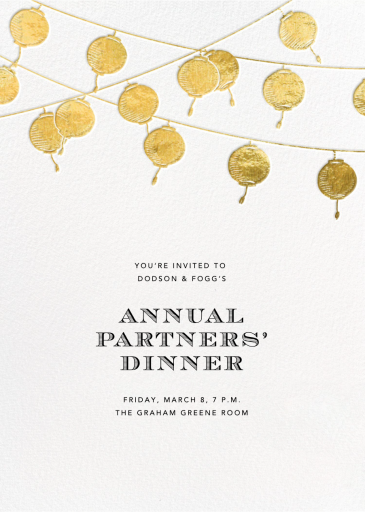 Golden String Lanterns - Retirement and Farewell Party Invitation by Paperless Post