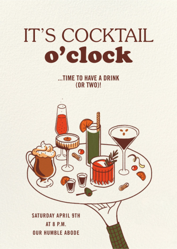 Drink Platter - Cocktail Party Invitation by Paperless Post