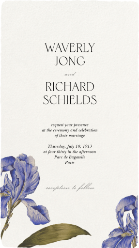 Blue Wildflowers - Invitation by  Monique Lhuillier