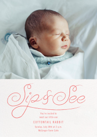 Script Sip (Photo) - Baby Shower Invitation by Paperless Post