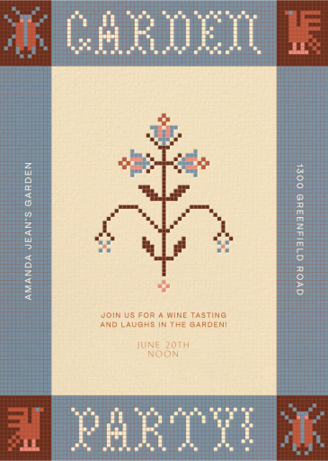 Threaded Meadow Garden Party - Garden Party Invitation by Rubinski Works