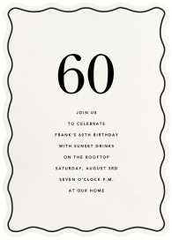 Wavy Frame - 60th Birthday Invitation by Sugar Paper