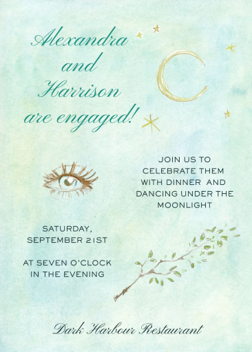 Celestial Moon and Eye Invitation