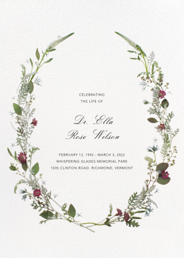 Winter Wilds - Memorial Card by Paperless Post