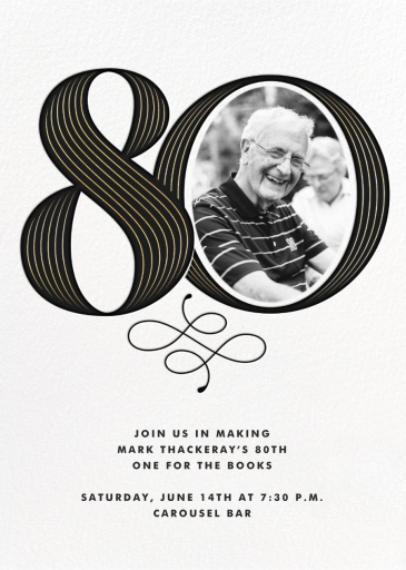 Pinstripe Numerals - Birthday Invitation by Paperless Post