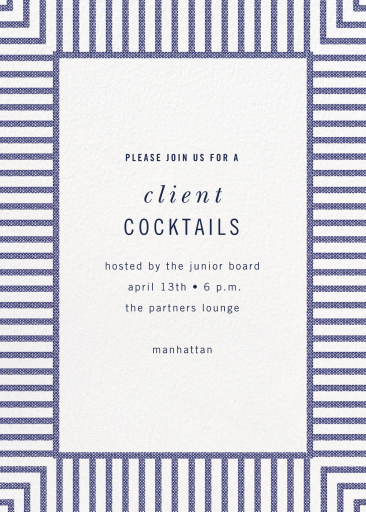 Seersucker Stripe - Invitación para cóctel de kate spade new york