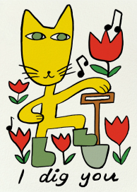 Garden Cat (Molly Fairhurst) - Valentine's Day Card by Wrap