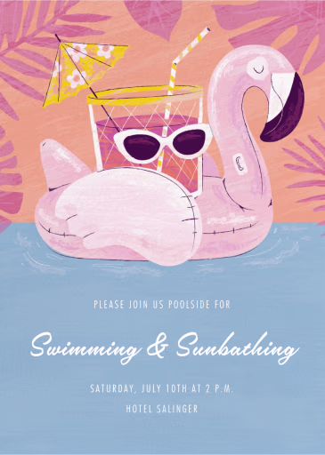 Flamingo Floatie - Pool Party Invitation by Paperless Post