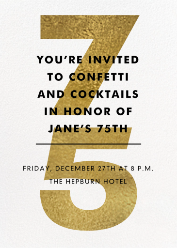 Tip Top - 75th Birthday Invitation by Paperless Post